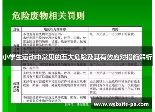 小学生运动中常见的五大危险及其有效应对措施解析 小学生运动中常见的五大危险及其有效应对措施解析